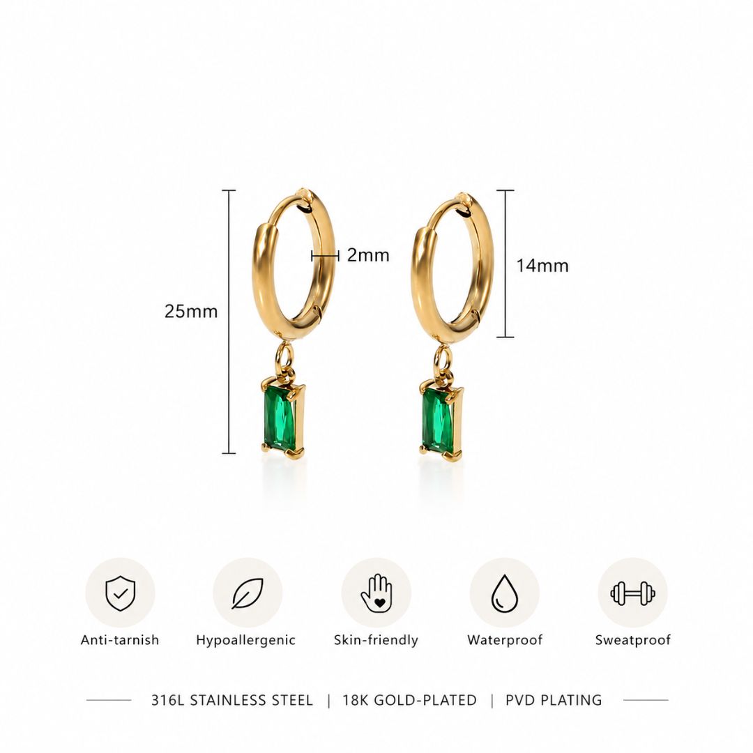 City Chic Emerald Hoops Earrings