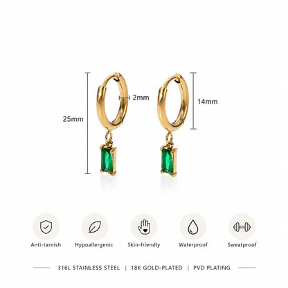 City Chic Emerald Hoops Earrings