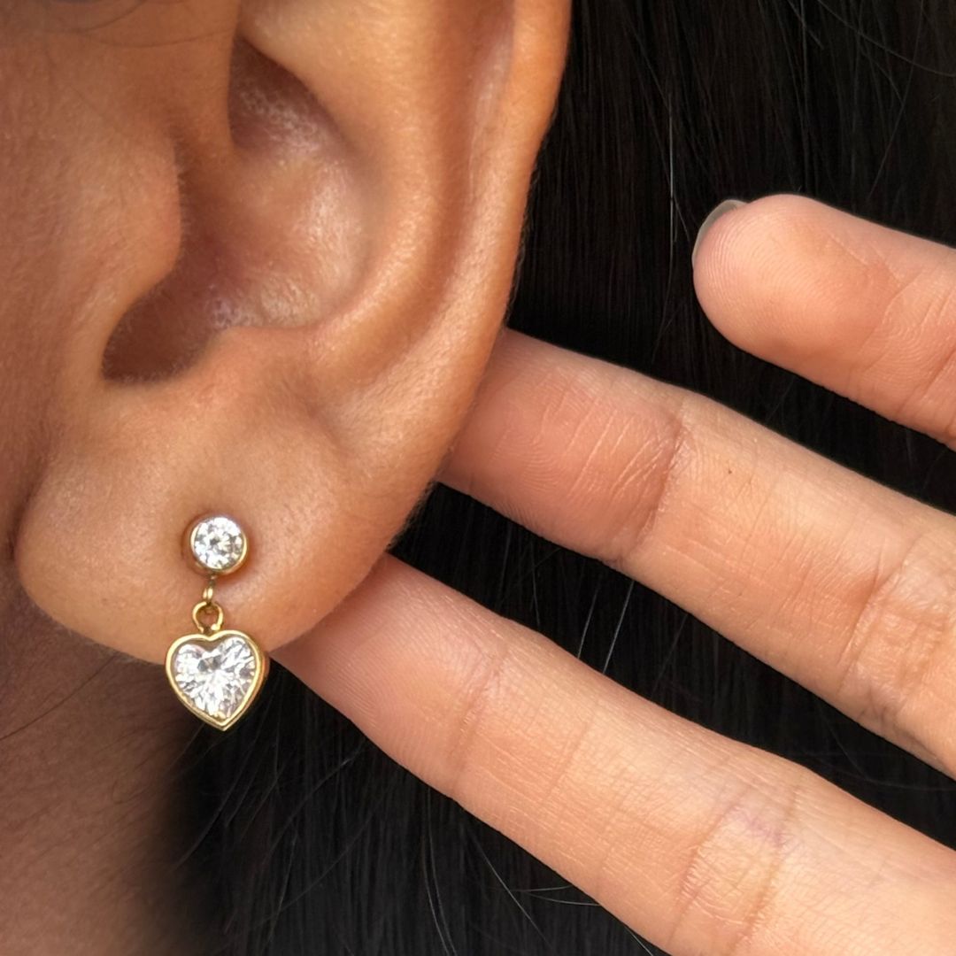 Drop Heart Earrings