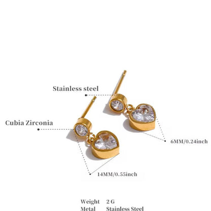 Drop Heart Earrings