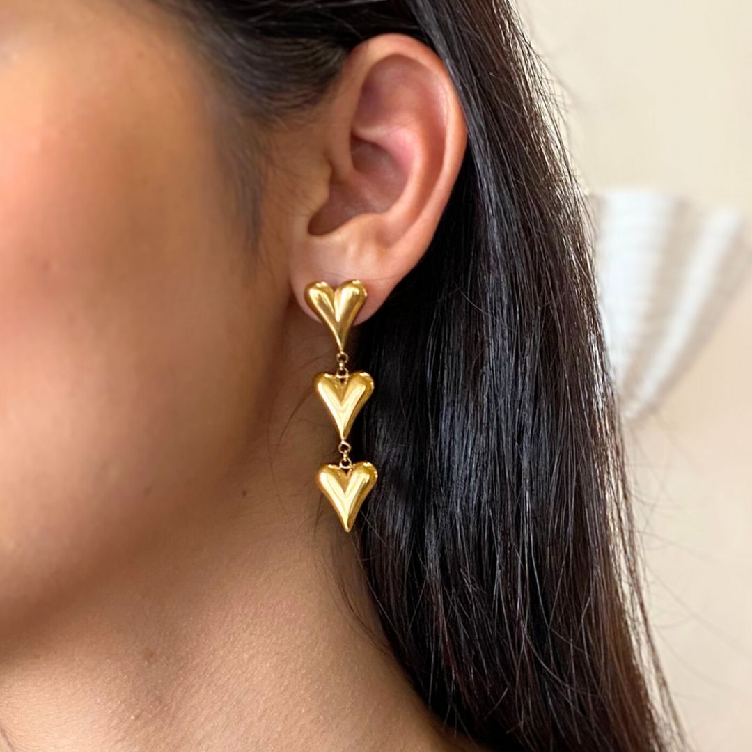 Maya Triple Hearts Earrings