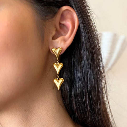 Maya Triple Hearts Earrings