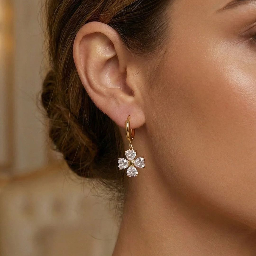 Studded Clover Earrings