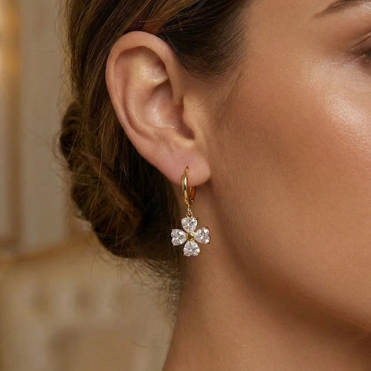 Studded Clover Earrings