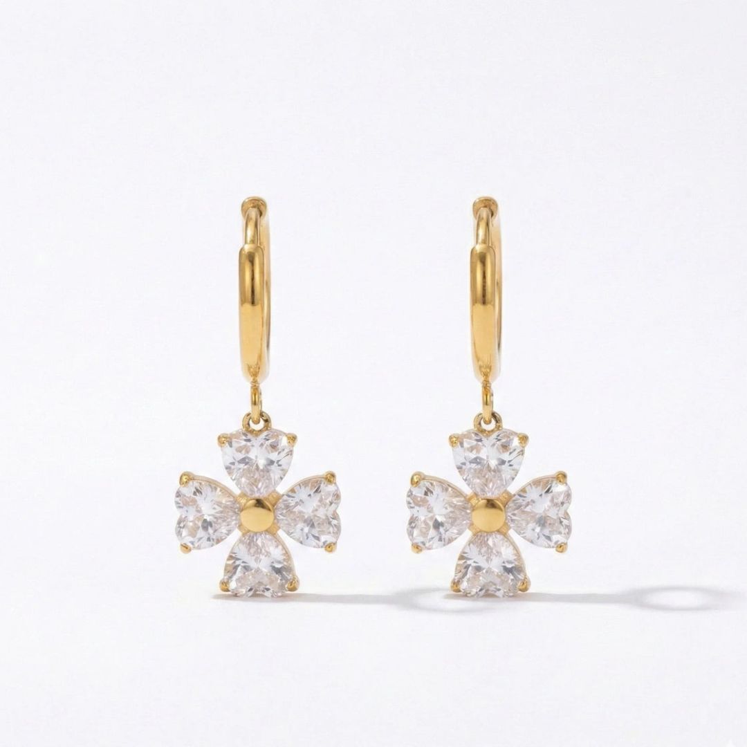 Studded Clover Earrings