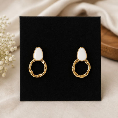 Ivory Ripple Hoop Earrings