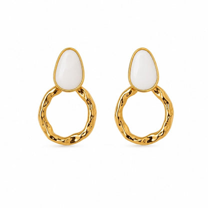 Ivory Ripple Hoop Earrings