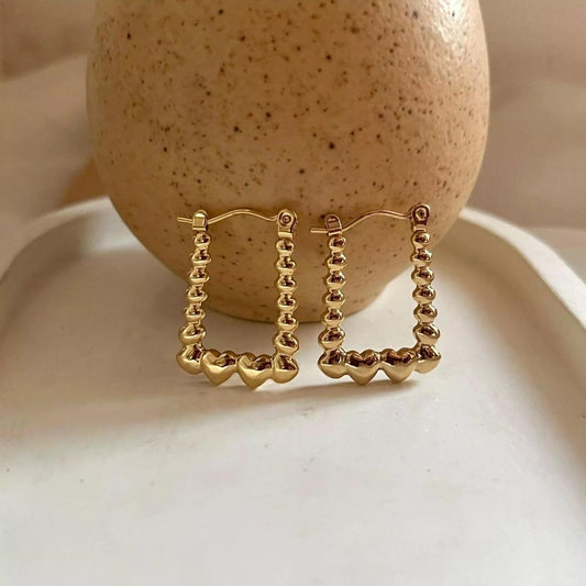 Soha Square Heart Anti-tarnish Hoop (ER161)