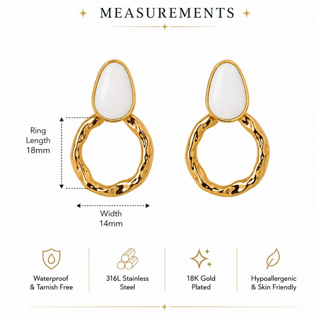 Ivory Ripple Hoop Earrings