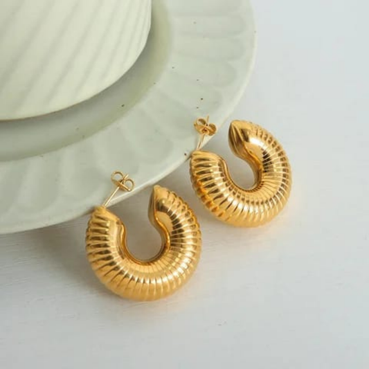 Ellena Thick Golden Hoop (ER104)