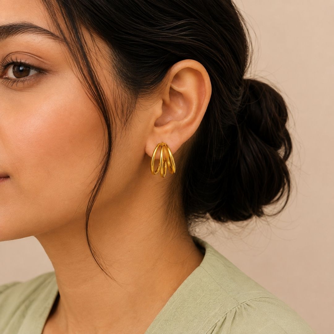 Triple Arc Hoop Earrings