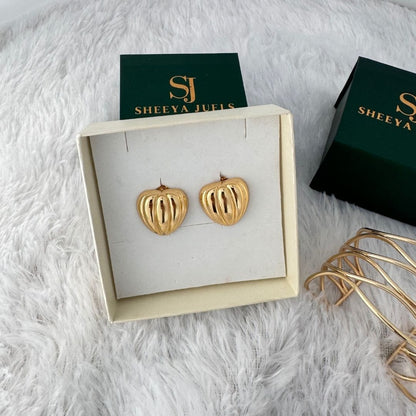 Golden Heart Shell Earrings