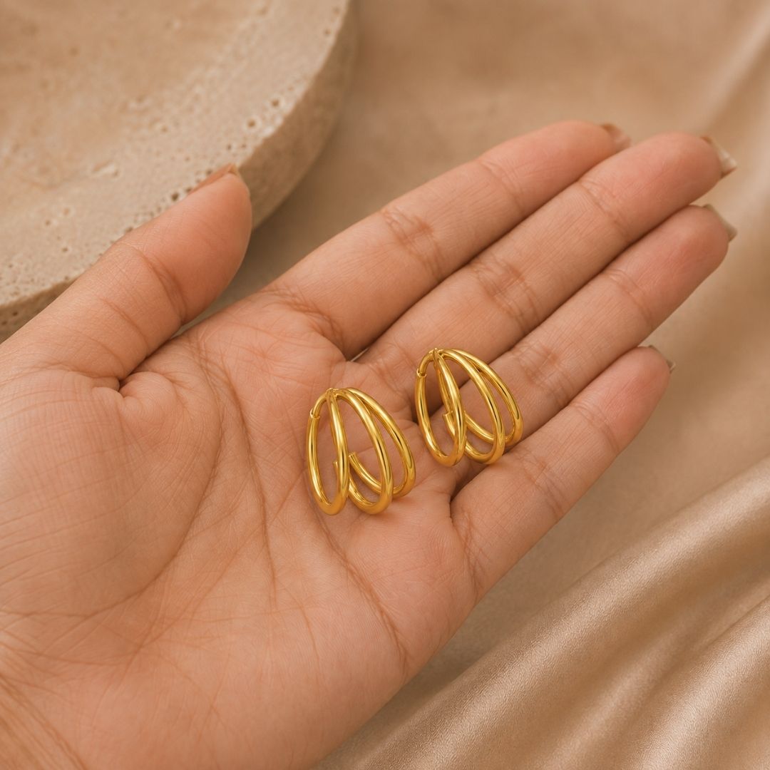 Triple Arc Hoop Earrings