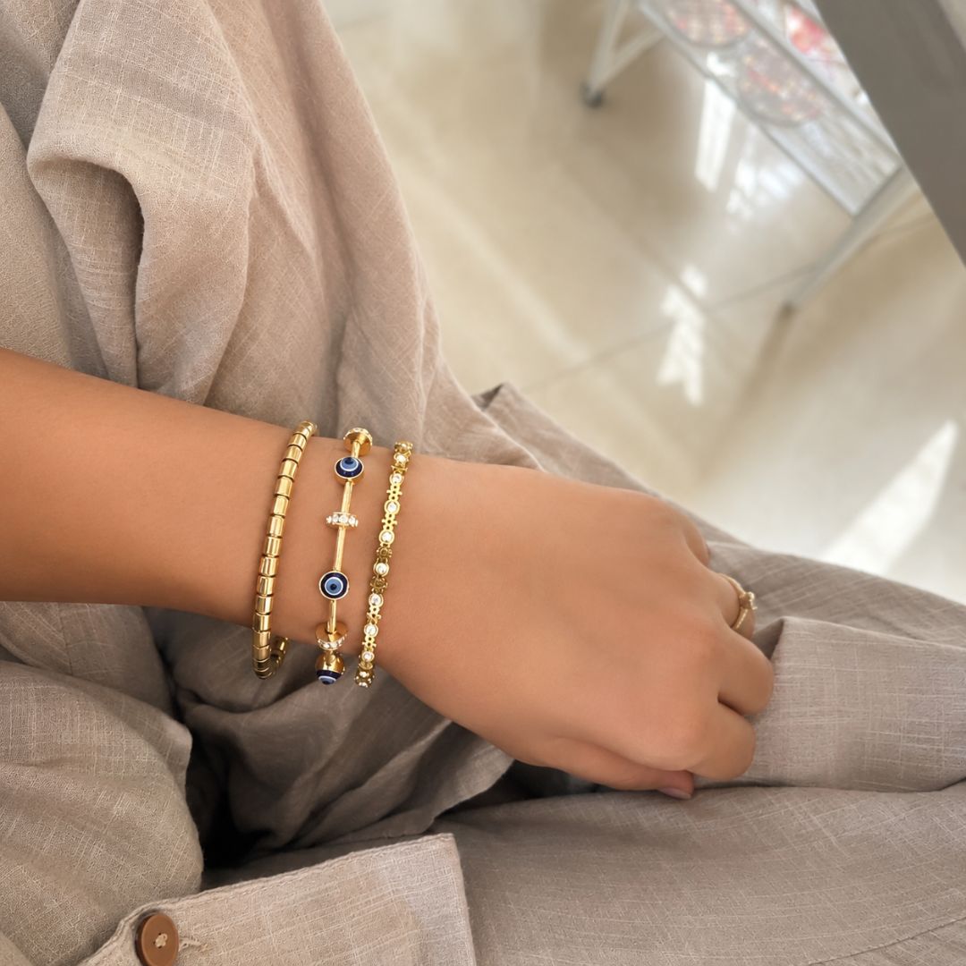 Evil Eye Charm Bracelet Stack