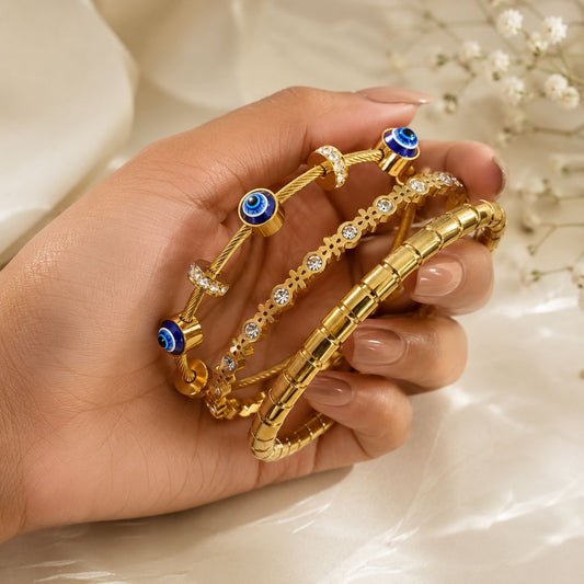 Evil Eye Charm Bracelet Stack
