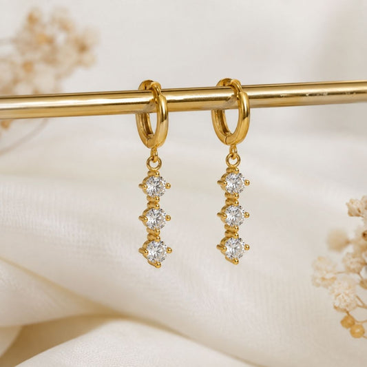 Jhilmil Drop Hoop Earrings