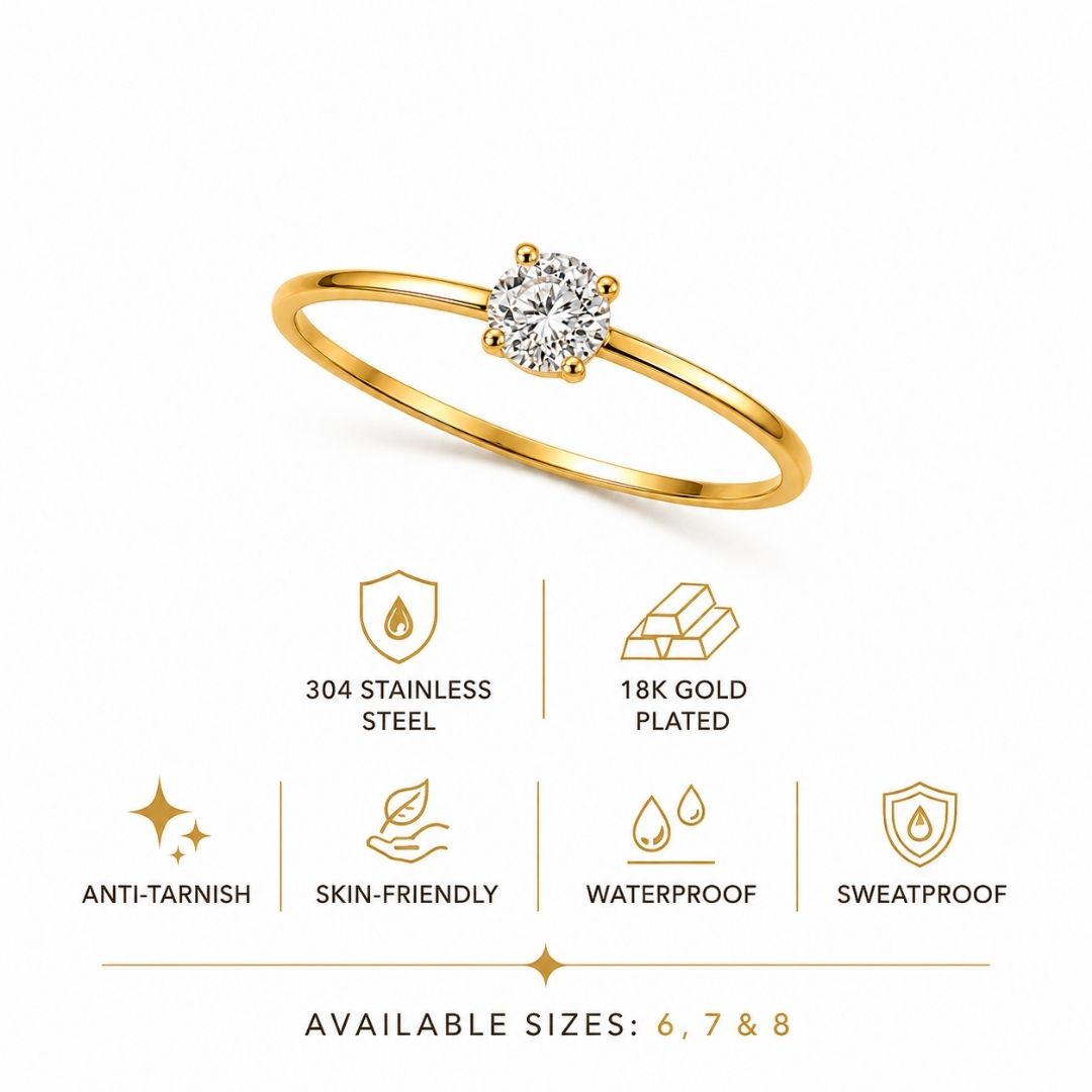 Elise Dainty Solitaire Ring