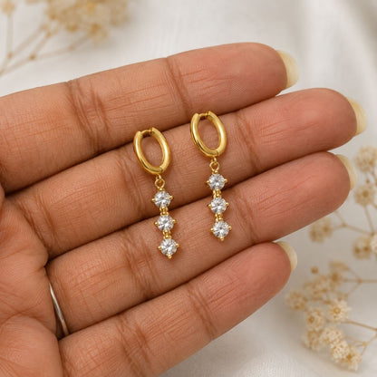 Jhilmil Drop Hoop Earrings