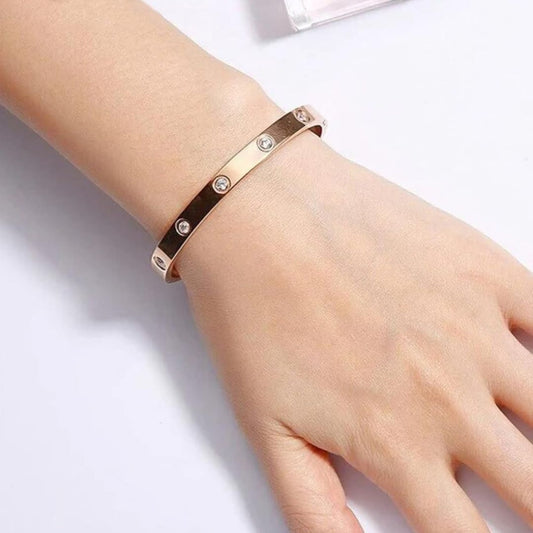 Tiya Rosegold Crystal Bracelet - Medium Size