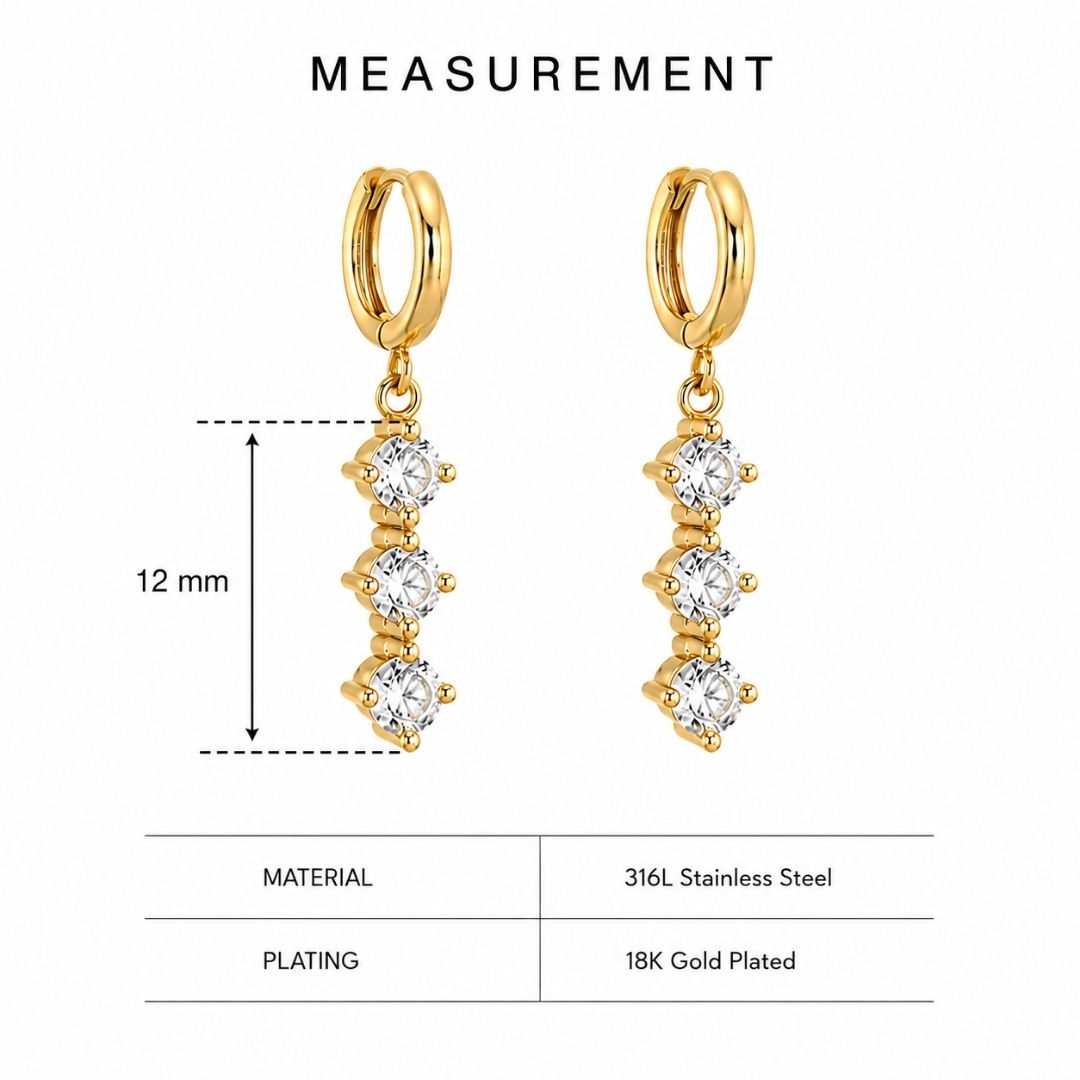 Jhilmil Drop Hoop Earrings