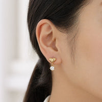 Drop Heart Hoop Earrings