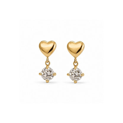 Drop Heart Hoop Earrings