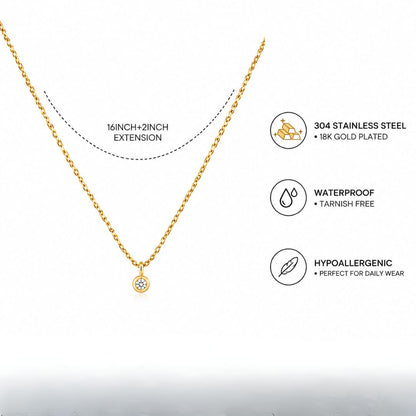 Thea Solitaire Necklace