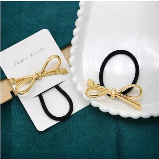 Gold Bow Hair Pony Cuff 3.0
