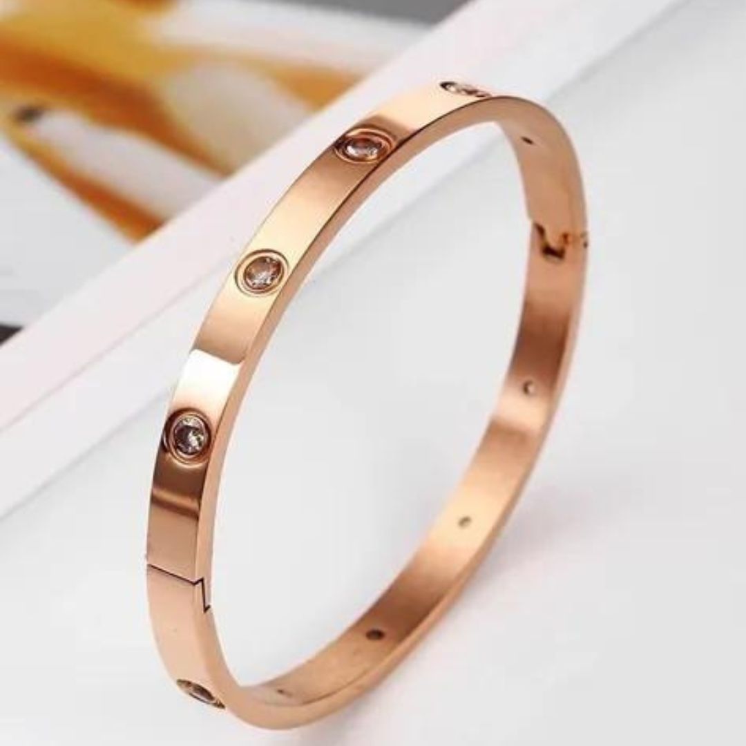 Tiya Rosegold Crystal Bracelet - Medium Size