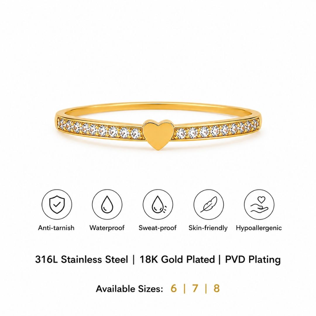 Mira Heart Band Ring