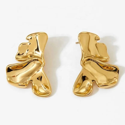 Sculpted Gold Abstract Earrings