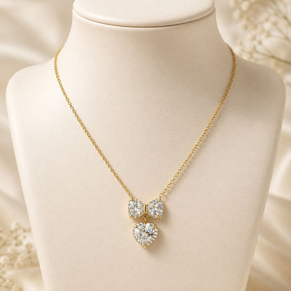 Meher Bow Heart Necklace