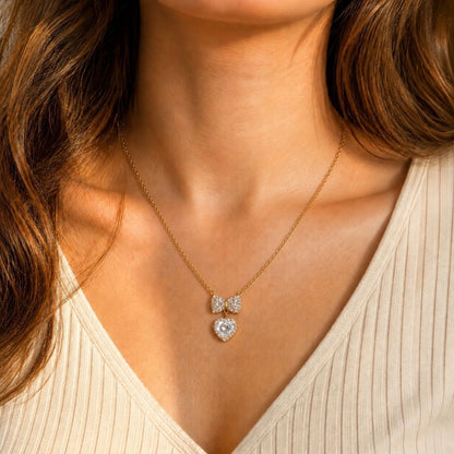Meher Bow Heart Necklace