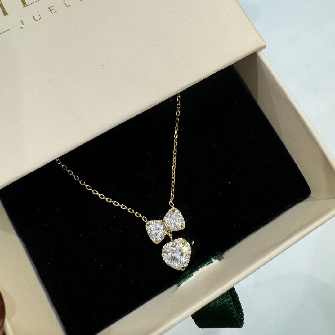 Meher Bow Heart Necklace