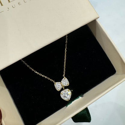 Meher Bow Heart Necklace
