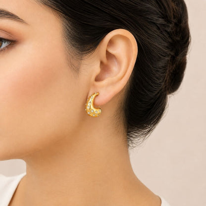 Kehkashan Dome Hoop Earrings