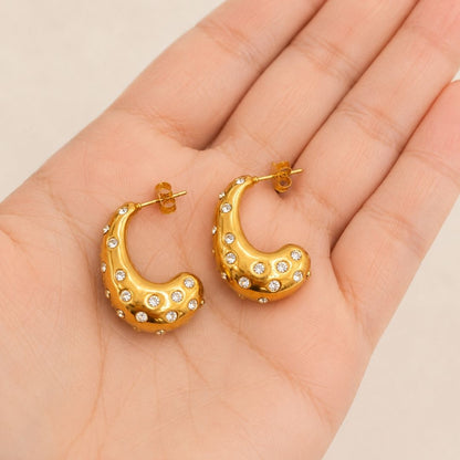 Kehkashan Dome Hoop Earrings