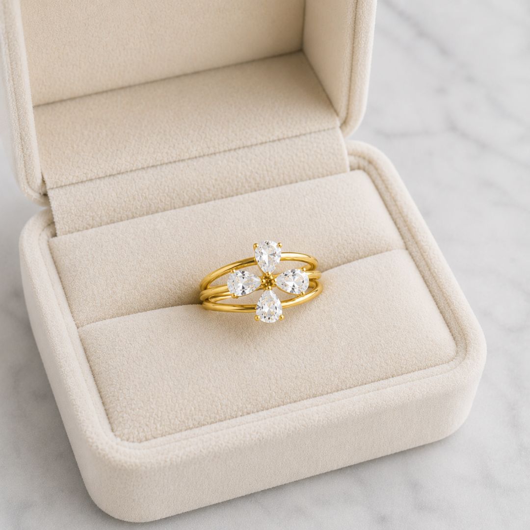 Zinnia Triple Band Ring