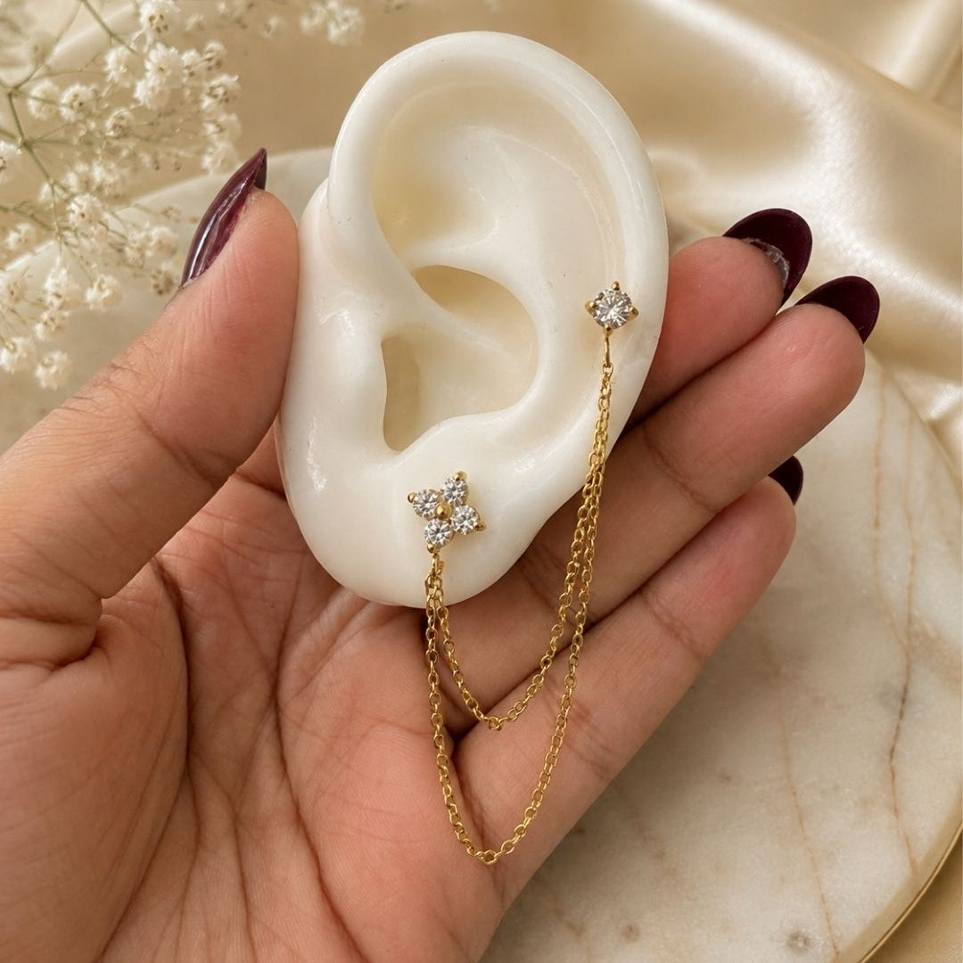 Cascade Bloom Chain Earring