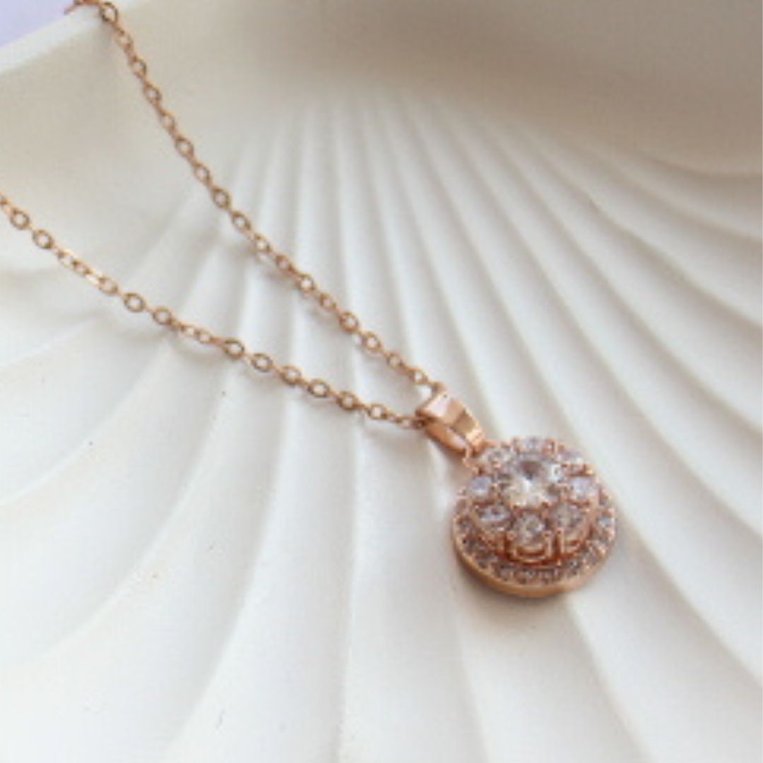 360* Rotating Diamond Anti-tarnish Necklace (NL6016)