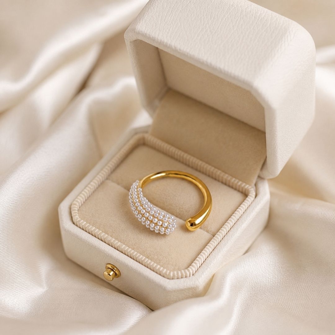 Seraphine Pearl Adjustable Cuff Ring