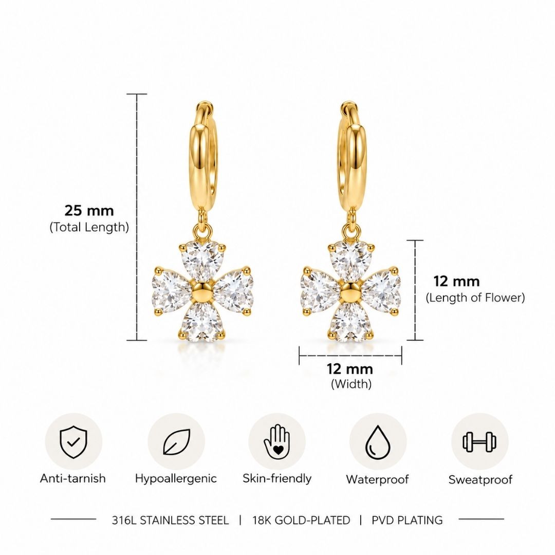 Studded Clover Earrings