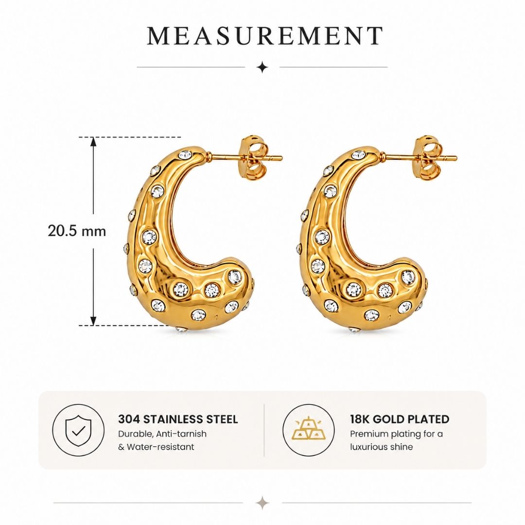 Kehkashan Dome Hoop Earrings
