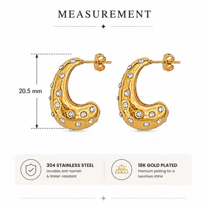 Kehkashan Dome Hoop Earrings