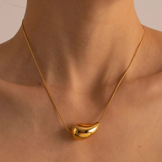 Waterdrop Hallow Anti-tarnish Necklace (NL6012)