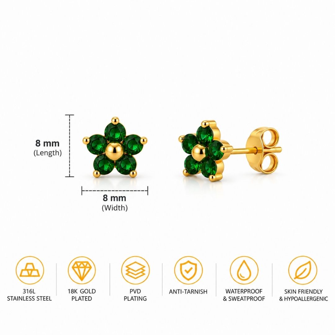 Dazzling Daisy Green Earrings