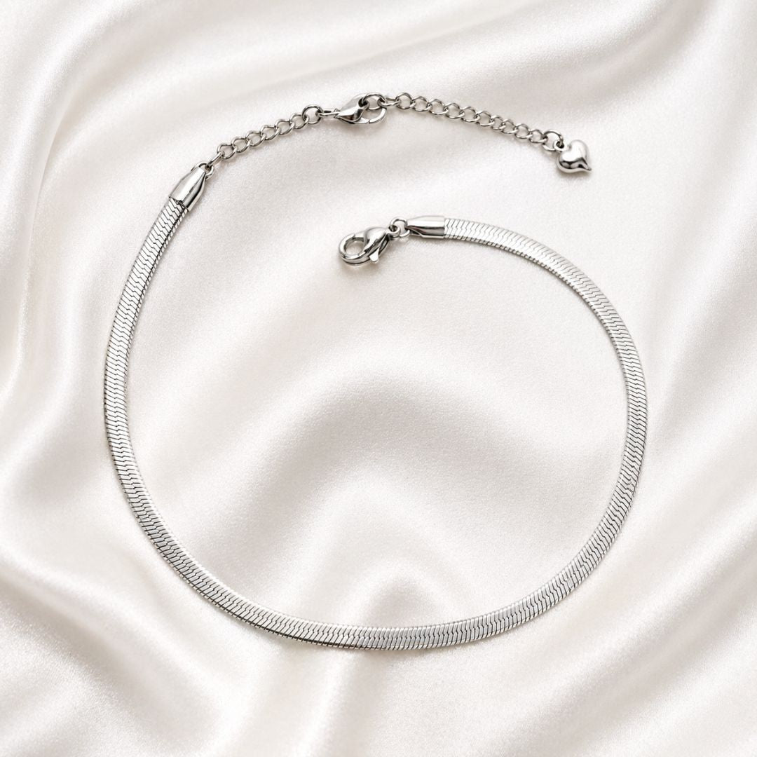 Silver Snake Chain Anklet