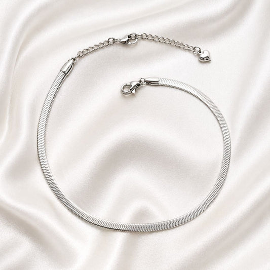 Silver Snake Chain Anklet