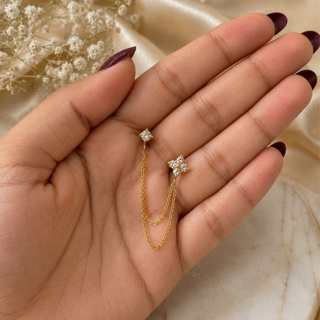 Cascade Bloom Chain Earring