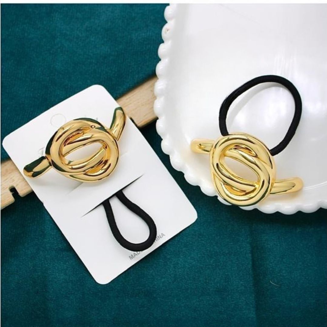 Gold Knot Hair Pony Cuff